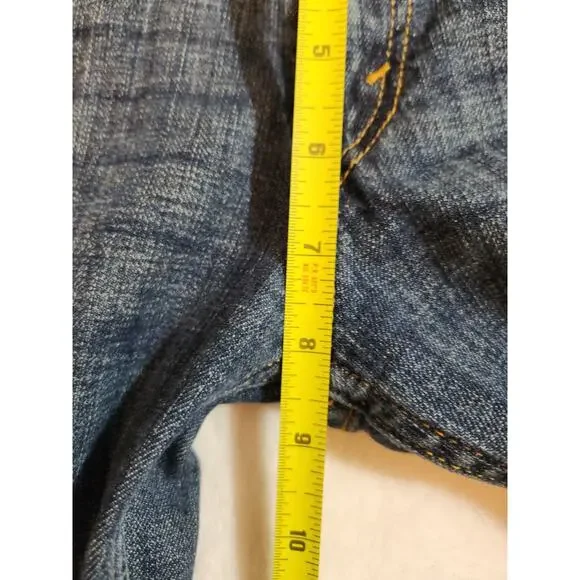 Levi's 524 Too Super Low Jeans Womens 11 32 X 33.5 Blue Rise Taper Superlow Y2k - Picture 11 of 12